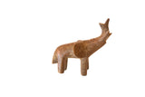 Vintage African mini copper elephant with a rustic, aged patina and stylized handmade form.