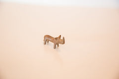Vintage African Mini Curved Copper Rhino // ONH Item ab00436 Image 1
