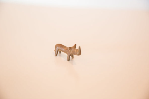 Vintage African Mini Curved Copper Rhino // ONH Item ab00436 Image 1