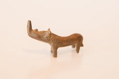 Vintage African Mini Curved Copper Rhino // ONH Item ab00436 Image 2