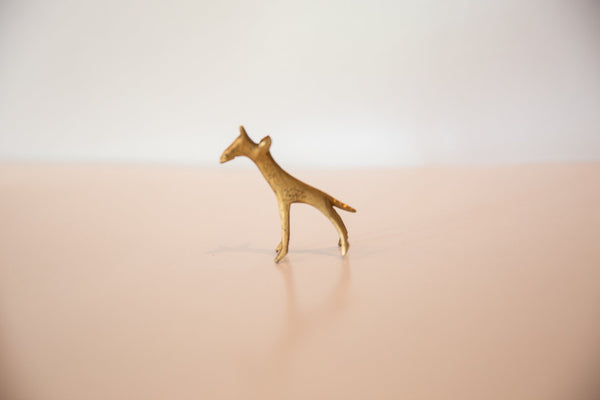 Vintage African Small Bronze Giraffe with Golden Patina // ONH Item ab00441 Image 1