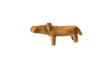 Vintage African mini bronze hippo with a warm, golden patina and handcrafted finish.