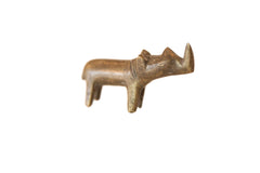 Vintage African Mini Dark Bronze Rhino // ONH Item ab00446