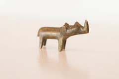 Vintage African Mini Dark Bronze Rhino // ONH Item ab00446 Image 1