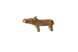 Vintage African tiny bronze hippo sculpture with a rustic, matte patina.