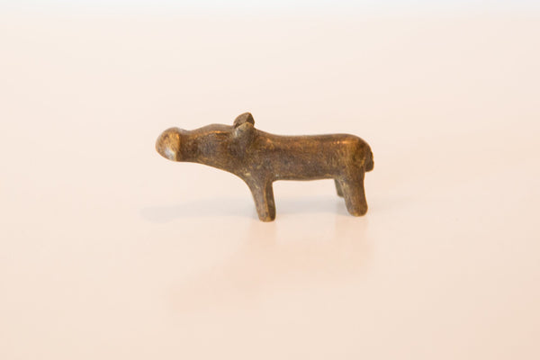Vintage African Tiny Bronze Hippo // ONH Item ab00449 Image 1