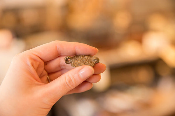 Vintage African Bronze Flower Backed Turtle Pendant // ONH Item ab00453 Image 4