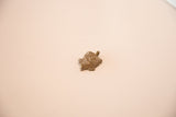 A small vintage bronze turtle pendant with a dusty patina, seen from a distance.