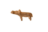 Vintage African mini bronze hippo figurine with a textured, dusty patina.