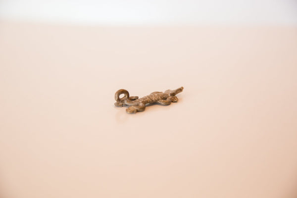 Vintage African Bronze Lizard Pendant with Dusty Patina // ONH Item ab00457 Image 1