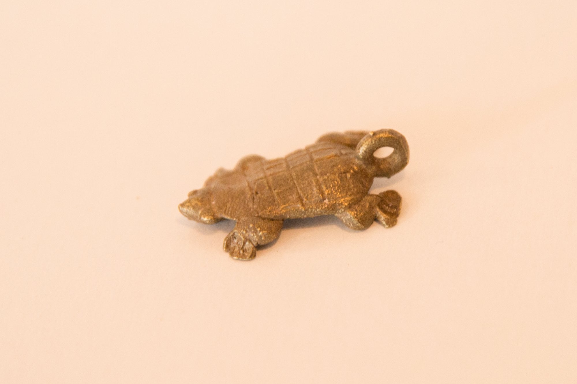 Vintage African Bronze Turtle Hatchling Pendant // ONH Item ab00459 Image 1