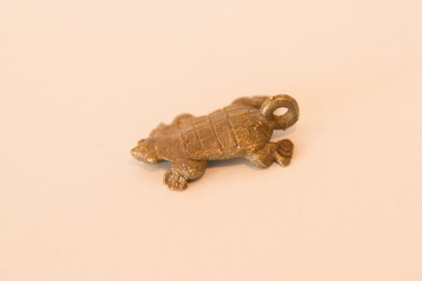 Vintage African Bronze Turtle Hatchling Pendant // ONH Item ab00459 Image 1