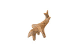 Vintage African bronze elephant figurine with a dusty patina and raised trunk.