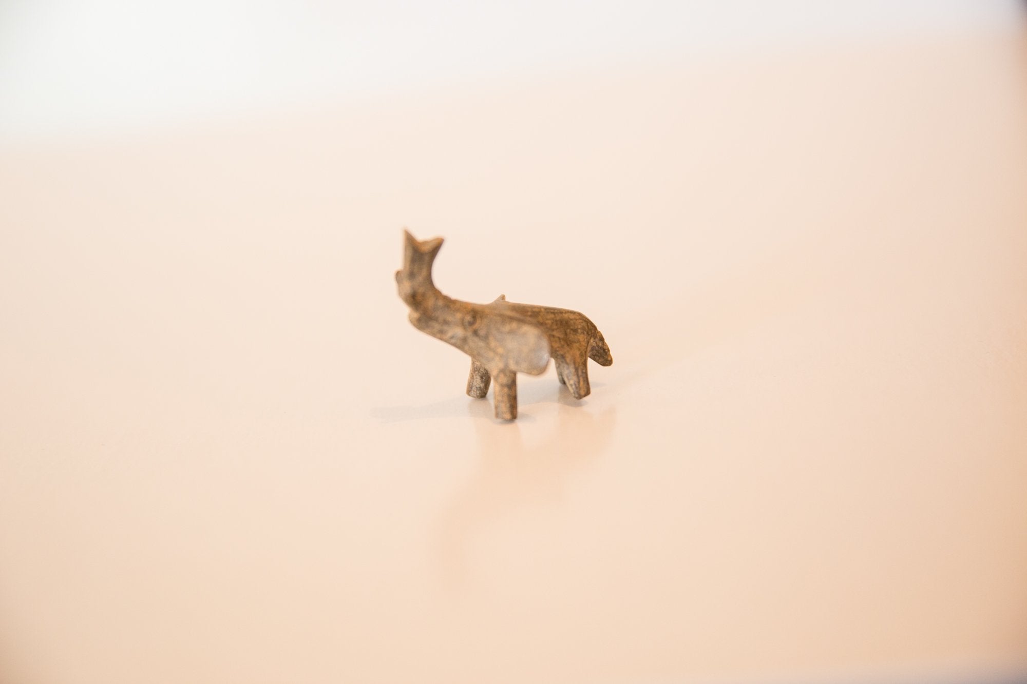 Vintage African Mini Bronze Elephant with Dusty Patina // ONH Item ab00460 Image 1