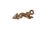 Vintage African bronze chameleon pendant with a textured surface and aged patina.