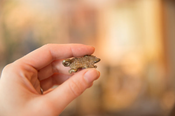 Vintage African Bronze Turtle Pendant // ONH Item ab00462 Image 3