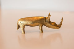Vintage African Medium Rhino with Golden Patina // ONH Item ab00463 Image 1