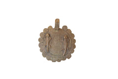 Vintage African Large Bronze Gecko Medallion // ONH Item ab00466