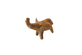 Vintage African tiny bronze elephant with a simple, handmade form and a warm, aged patina.