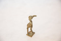 Vintage African Oxidized Bronze Crowned Stork with Fish // ONH Item ab00477 Image 3