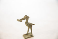 Vintage African Oxidized Bronze Stork with Fish // ONH Item ab00478 Image 2
