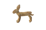 Handmade vintage African jack rabbit figure with oxidized bronze patina.