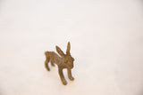 Handmade vintage African bronze jack rabbit, textured with rich aged patina.