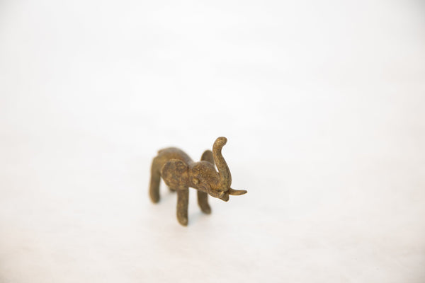 Vintage African Bronze Elephant with Trunk In Air // ONH Item ab00484 Image 1