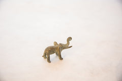 Vintage African Oxidized Bronze Elephant with Curled Trunk // ONH Item ab00485 Image 1