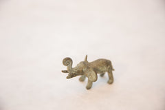 Vintage African Oxidized Bronze Elephant with Curled Trunk // ONH Item ab00485 Image 3