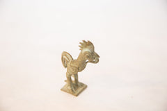 Vintage African Oxidized Bronze Rooster with Snake // ONH Item ab00487 Image 2