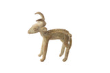 Vintage handmade African antelope sculpture with a textured oxidized bronze patina.