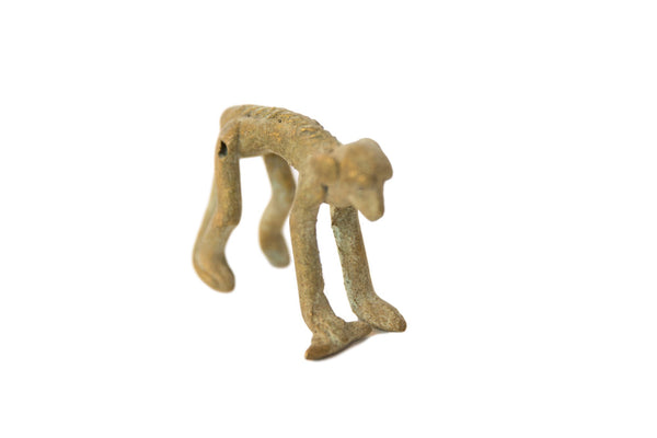 Vintage African Oxidized Bronze Monkey Holding Banana // ONH Item ab00496