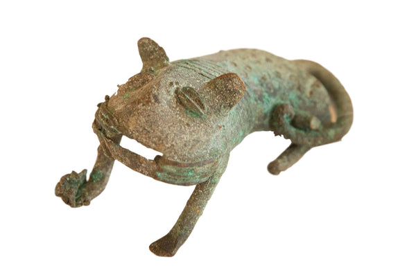 Vintage African Oxidized Copper Feline // ONH Item ab00500
