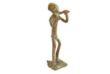 Vintage African figurine of a standing man eating, with a rustic oxidized copper patina.
