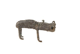 Vintage handmade African boar sculpture in dark oxidized copper with a rustic, textured finish.