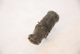 Angled view of a vintage copper boar highlighting the oxidized texture on its snout and head.