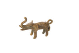 Vintage African oxidized bronze elephant pendant, rustic patina.