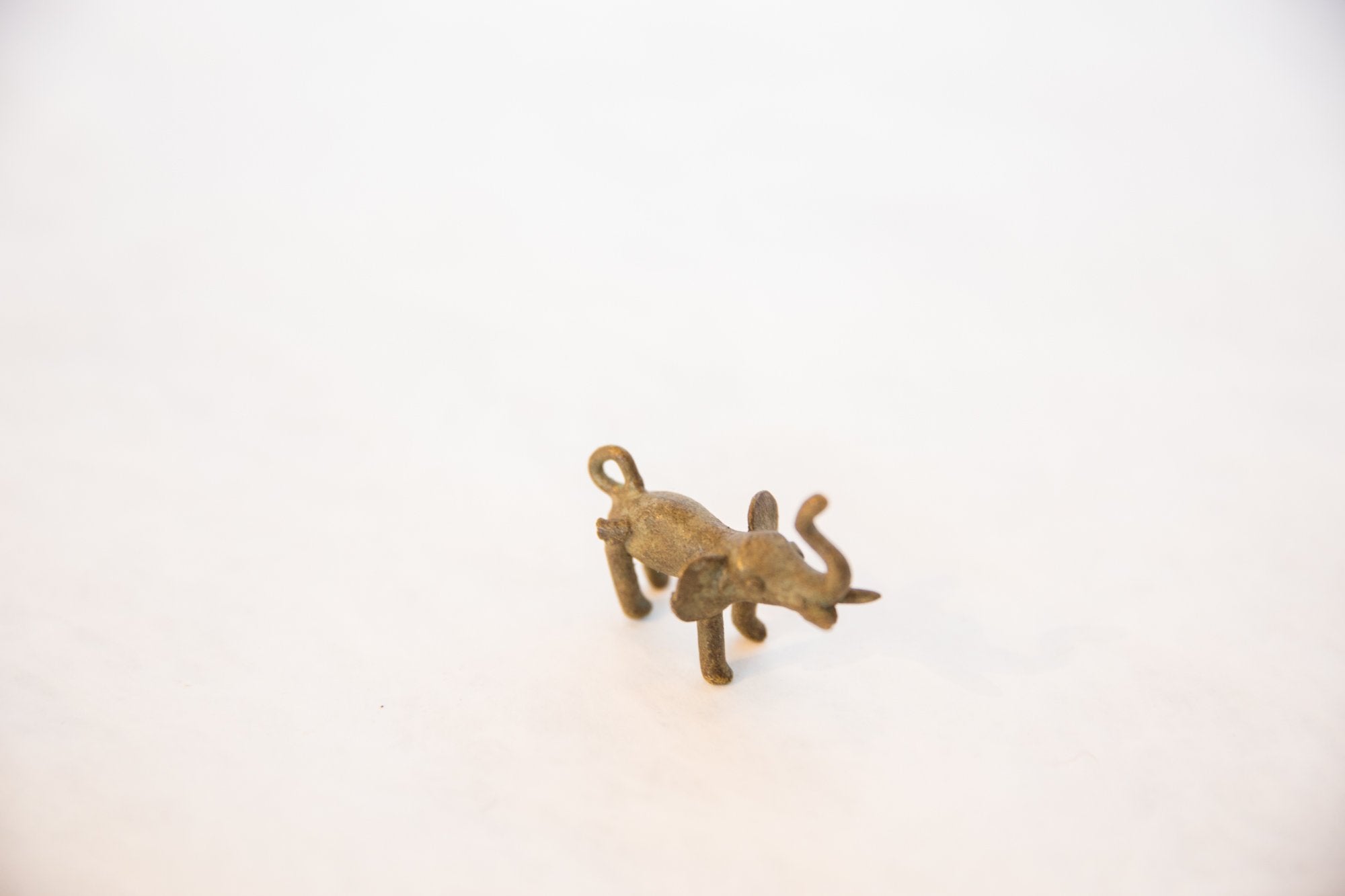 Vintage African Oxidized Bronze Elephant Pendant // ONH Item ab00507 Image 1