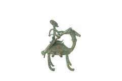 Vintage African Oxidized Copper Person Riding Animal // ONH Item ab00516