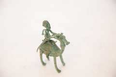 Vintage African Oxidized Copper Person Riding Animal // ONH Item ab00516 Image 1