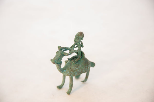 Vintage African Oxidized Copper Person Riding Animal // ONH Item ab00516 Image 2