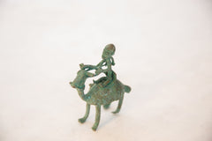 Vintage African Oxidized Copper Person Riding Animal // ONH Item ab00516 Image 2