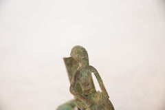 Vintage African Oxidized Copper Seated Man with Dog // ONH Item ab00518 Image 4