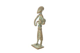 Vintage African standing drummer figure handcrafted from oxidized copper.