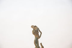 Vintage African Oxidized Copper Person Balancing Item on Head while Walking // ONH Item ab00520 Image 2