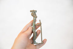 Vintage African Oxidized Copper Person Balancing Item on Head while Walking // ONH Item ab00520 Image 5