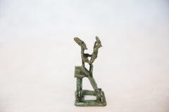 Vintage African Oxidized Copper Mother with Child Standing on Lap // ONH Item ab00522 Image 3