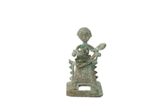 Vintage African Oxidized Copper Mother Feeding Child // ONH Item ab00523