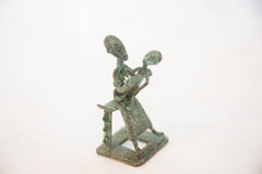 Vintage African Oxidized Copper Mother Feeding Child // ONH Item ab00523 Image 1